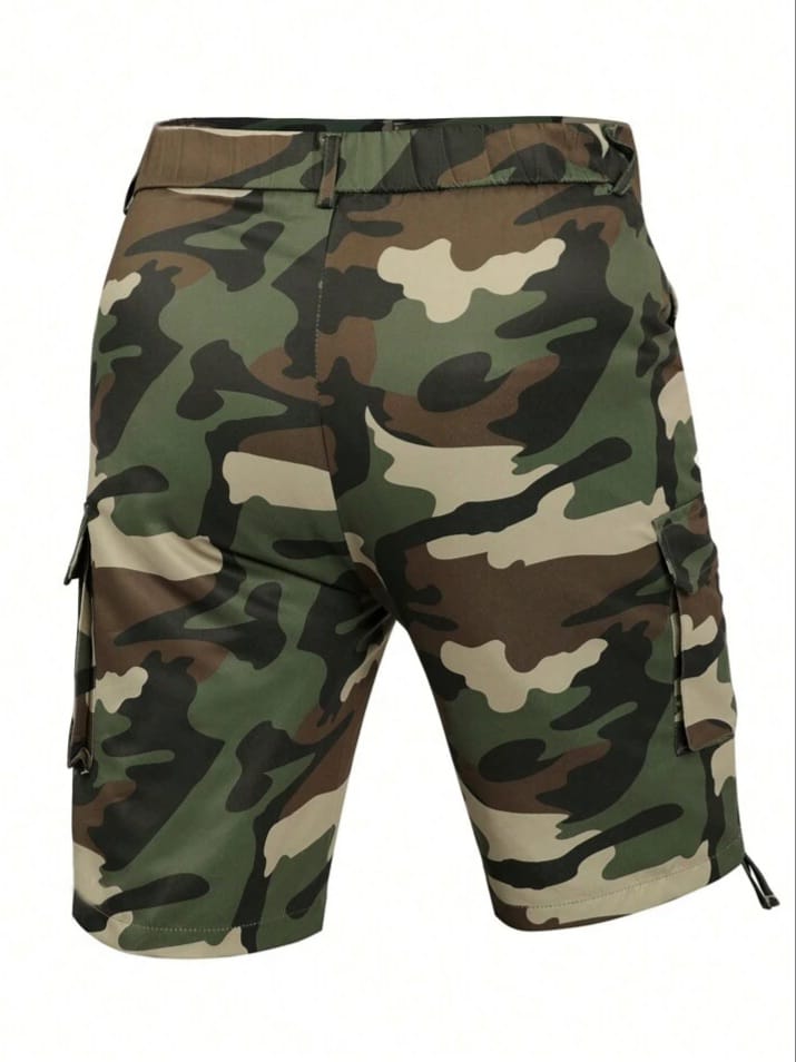 WILDMEN Camouflage Drawstring Cargo shorts